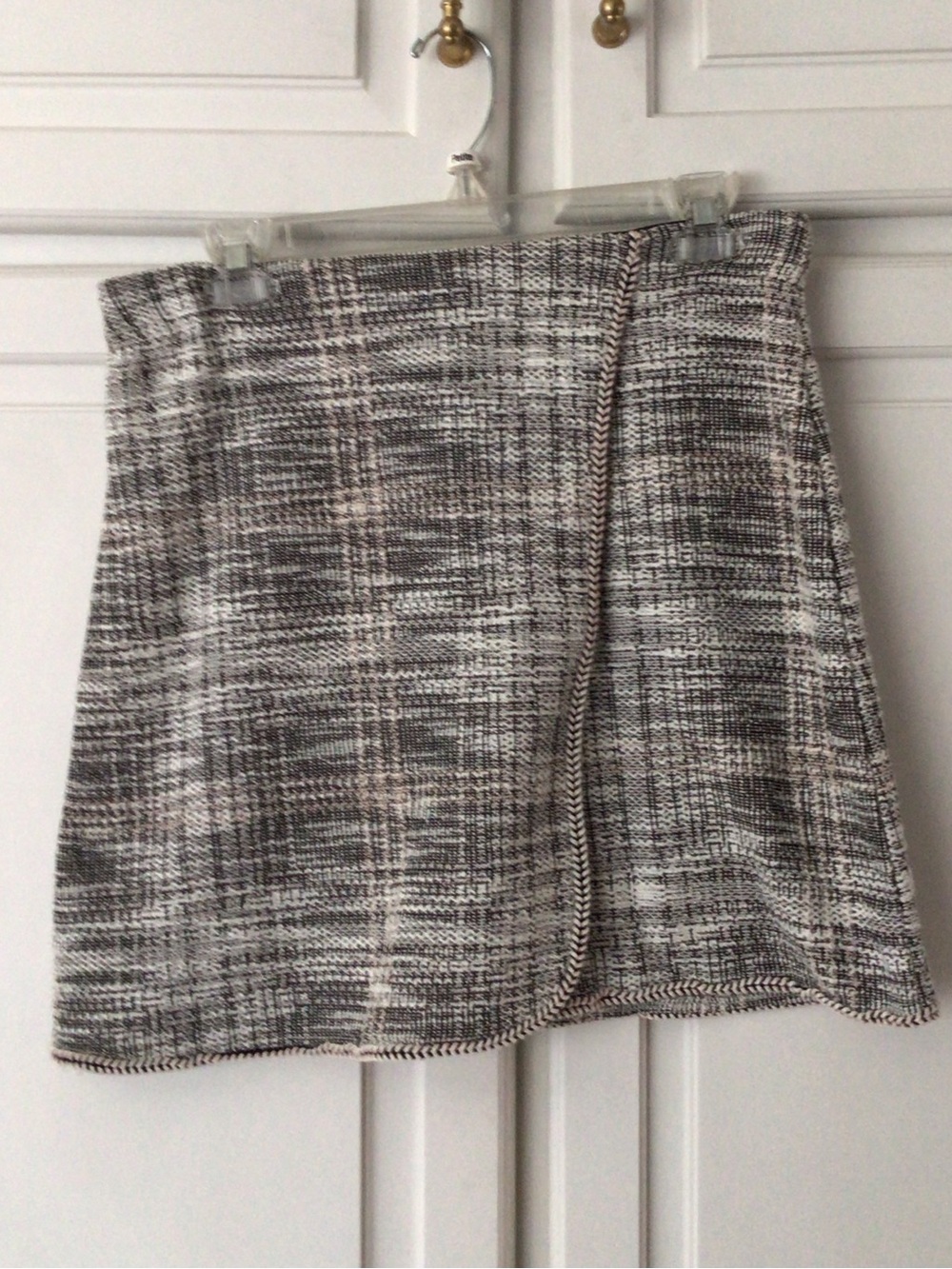 Max Studio Gray and White Tweed Mini Skirt